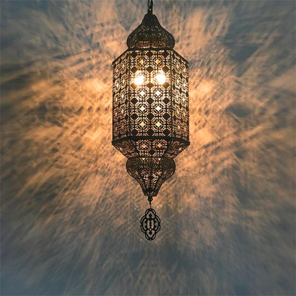 Vintage Moroccan Hollow Carved Flower Shadow Chandelier Handmade Moroccan lamp