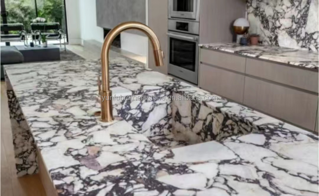 Natural Italian Calacatta Viola Marble Slabs for Modern Kitchen Countertop and Indoor Wall