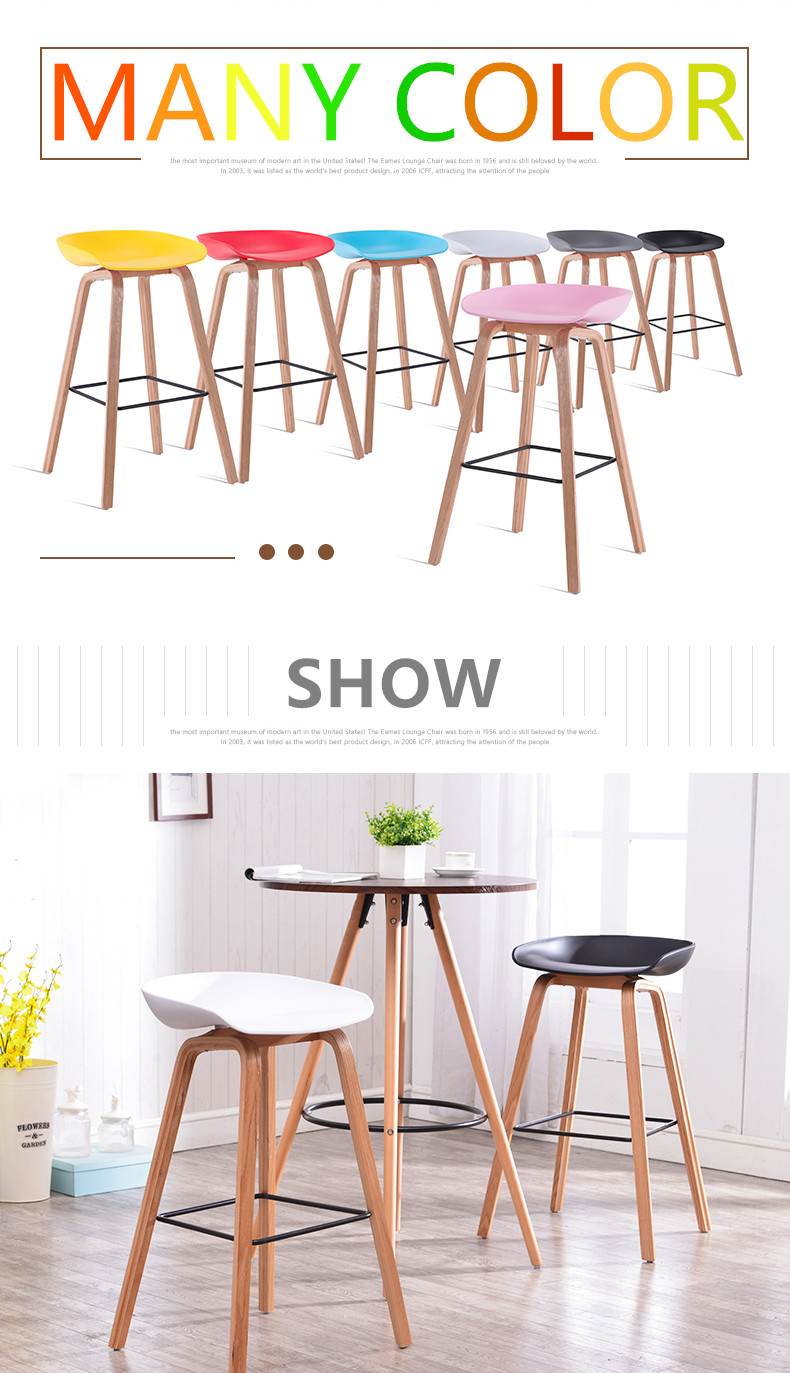 Practical Wooden Dining Chairs , Multi Colored Plastic Bar Chairs