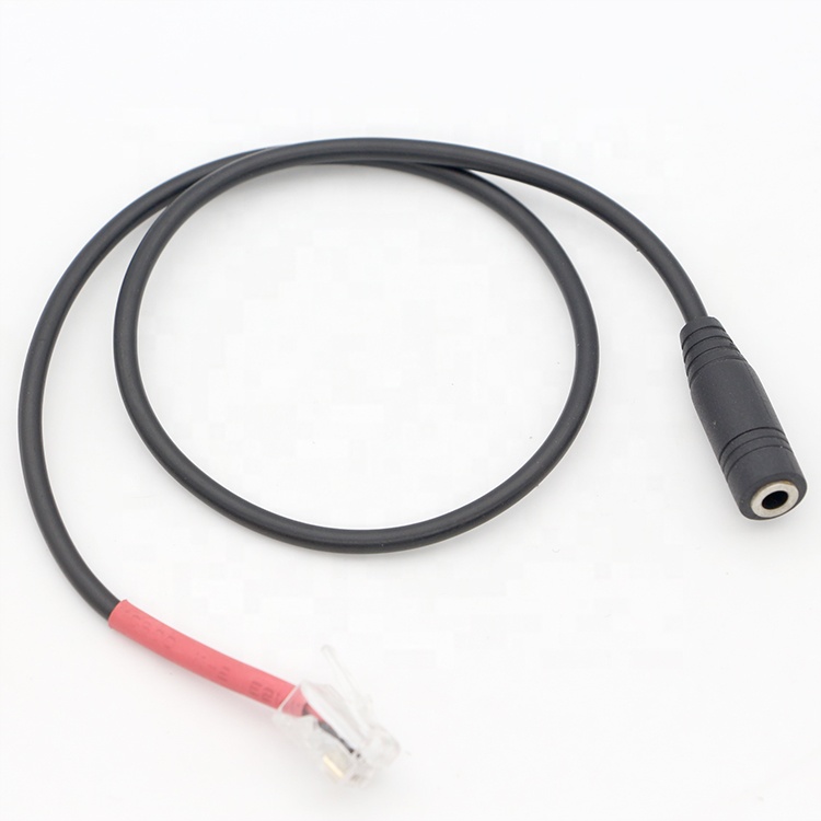 RJ9 RJ10 to Female 3.5mm CTIA Plug Audio Jack Headset Adapter Cable for Office Phone