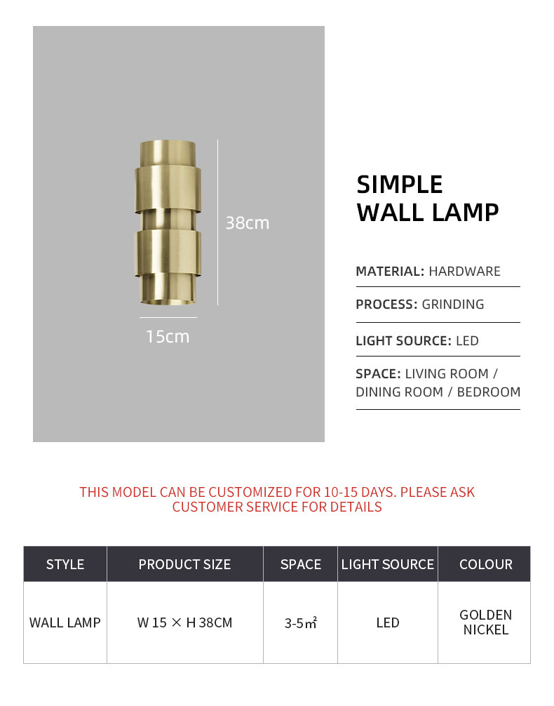 Living Room Background Wall Bedroom Bedside Lamp for Hotel Corridor