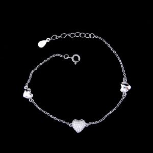 Unlimited Eight Shape Silver Cubic Zirconia Bracelet with Infinite Meaning
