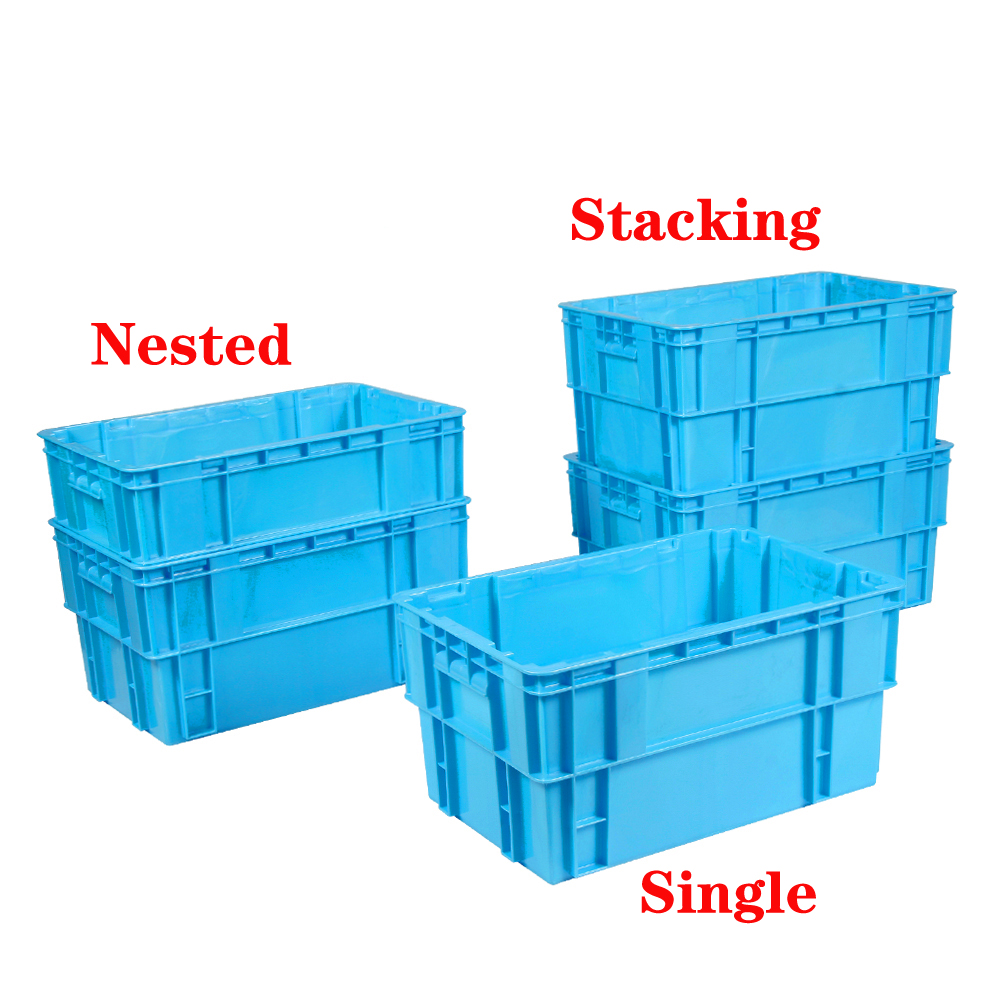 PP Euro Box Stackable Industrial Crate Warehouse Storage Plastic Supermarket Crates