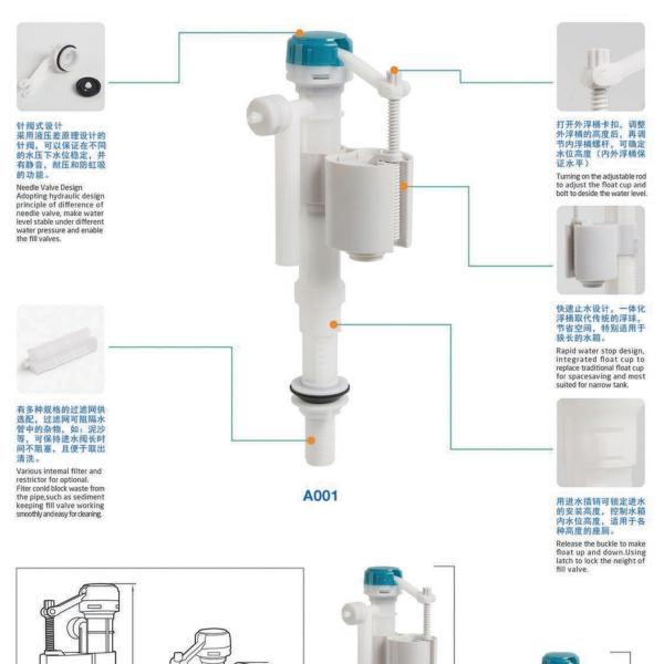 Dual Flush Toilet Water Tank Fittings All In One Sanitary Ware Toilet Water