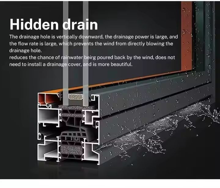 Double-Layer Tempered Glass Window Safety and Energy Saving Aluminum Sliding Window