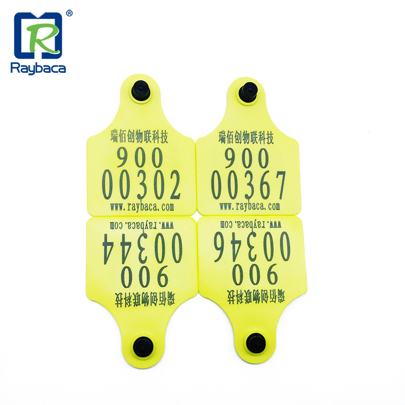 UHF Rfid Cattle Ear Tags 860-960mhz Frequency Longer Reading Distance