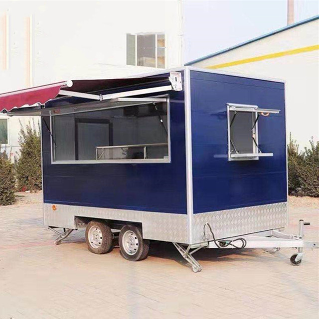 110v/220v Meat Processing Plants Drivable Crepe Trailer Food Truck Cafe with Full Kitchen