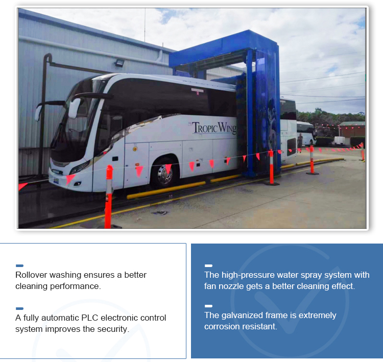 Portal Foam Bus Or Truck Washing Station 22500x4600x5500mm Certificate ISO14001