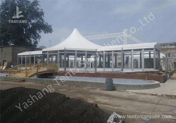 Custom Outdoor Tents For Events , Event Canopy Tent A Frame Combined With High