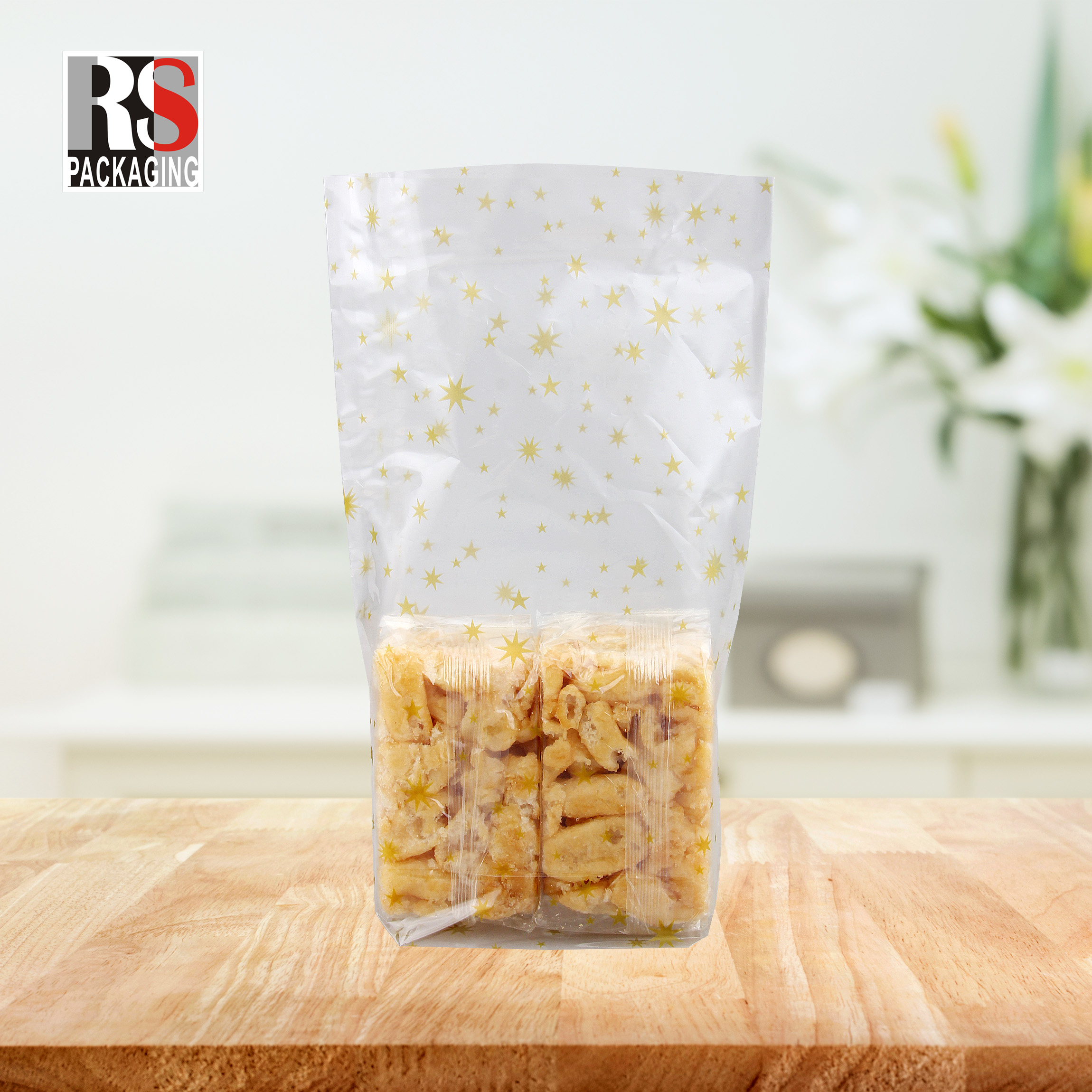 Clear Colors Bopp Opp Flat Bottom Bag Plastic Square Bottom Bag For Sealing Candy