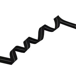 2cm Black Polyester Reflective Webbing Tape For Clothing Custom