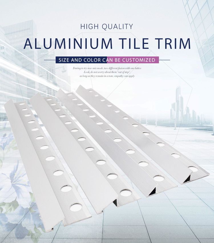 Polished White Aluminium Tile Trim 10mm Nickel Anodized King Edging