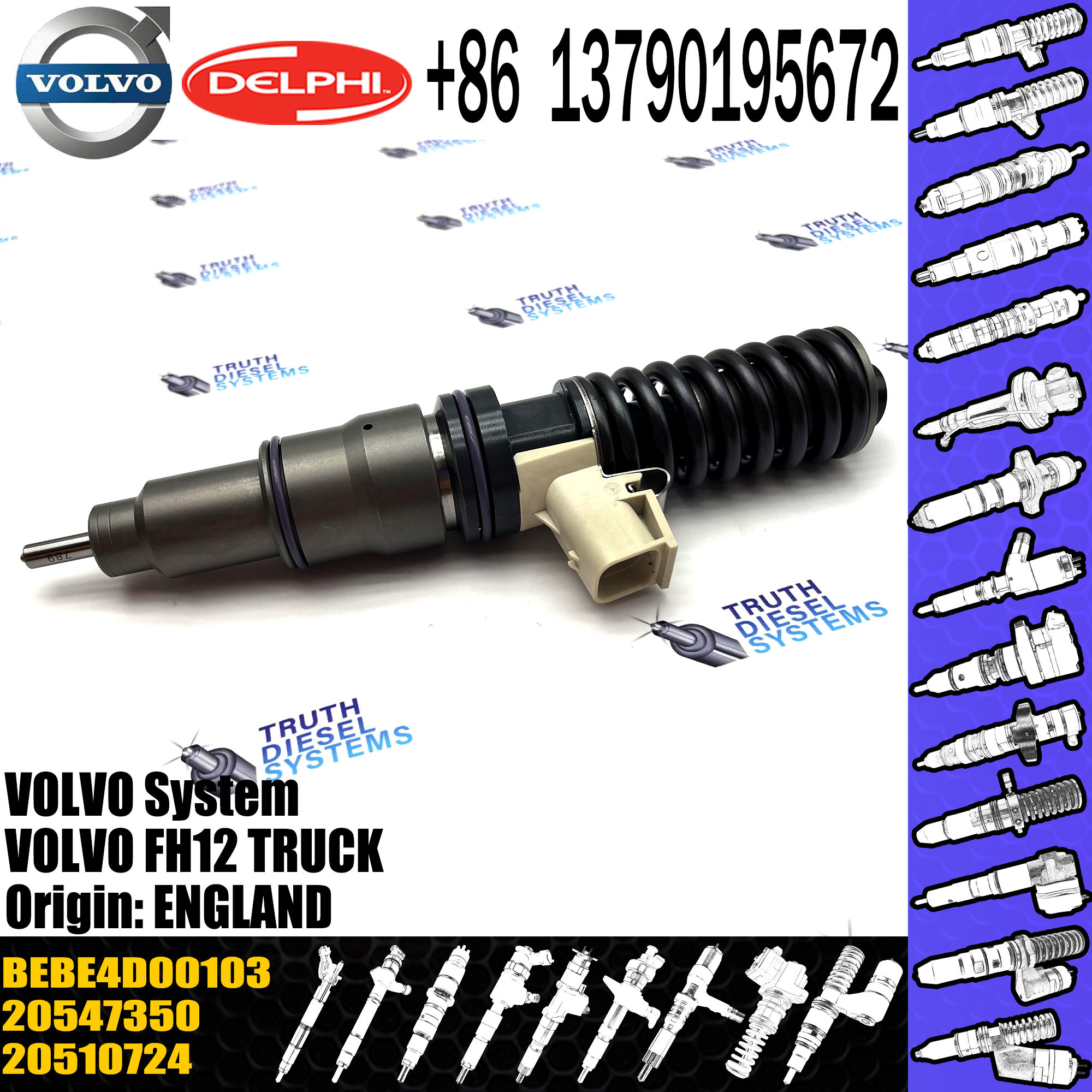 Common Rail Fuel Injector Assembly BEBE4D00002 BEBE4D00003 BEBE4D00103 in stock