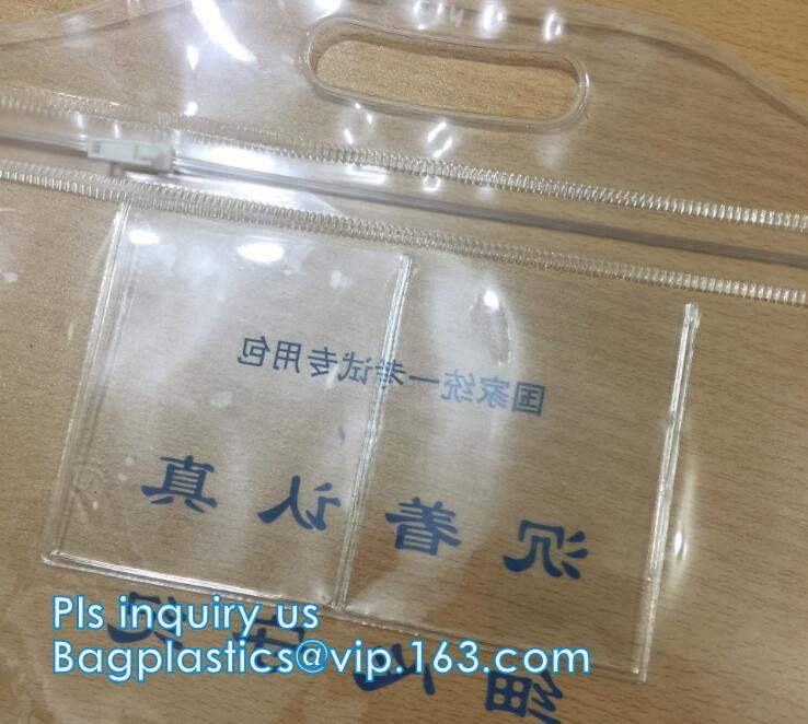 PVC EVA vinyl slider top zipper bag for skin care sets, Holographic Laser PVC Slider Zipper Hand Bag For Summer, bottom