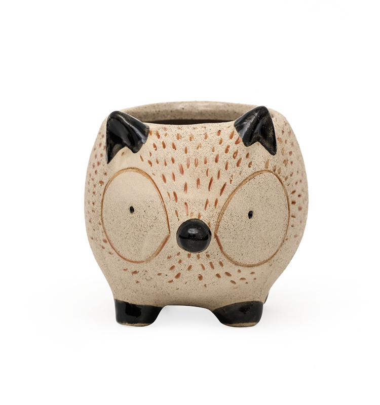 Wholesale hot sale lovely instagram 3D unique hedgehog flower succulent pot in pottery clay ceramic