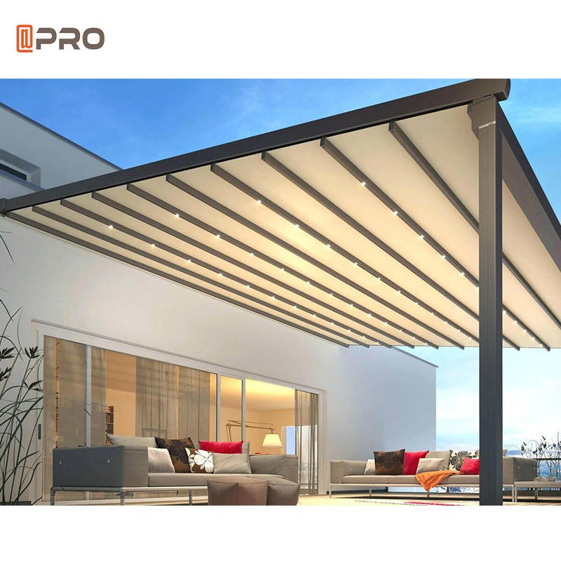 Gazebos Aluminum Retractable Pergola Awning Automatic Folding Roof Sun Shading For Outdoor Patio