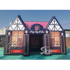 Mobile Portable Pop Up English Inflatable Pub House With Full Digital Printing
