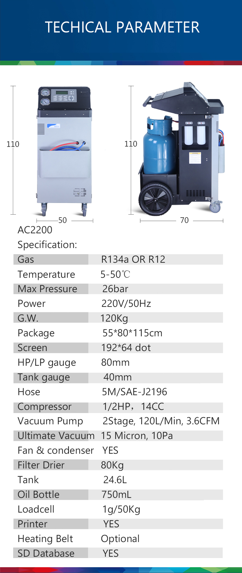 Refrigerant Car Aircon Flushing Machine AC 134a Freon Recovery Machine