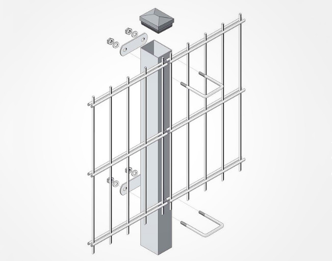 Grid Structure 868/656 Double Wire Welded Fence Galvanized