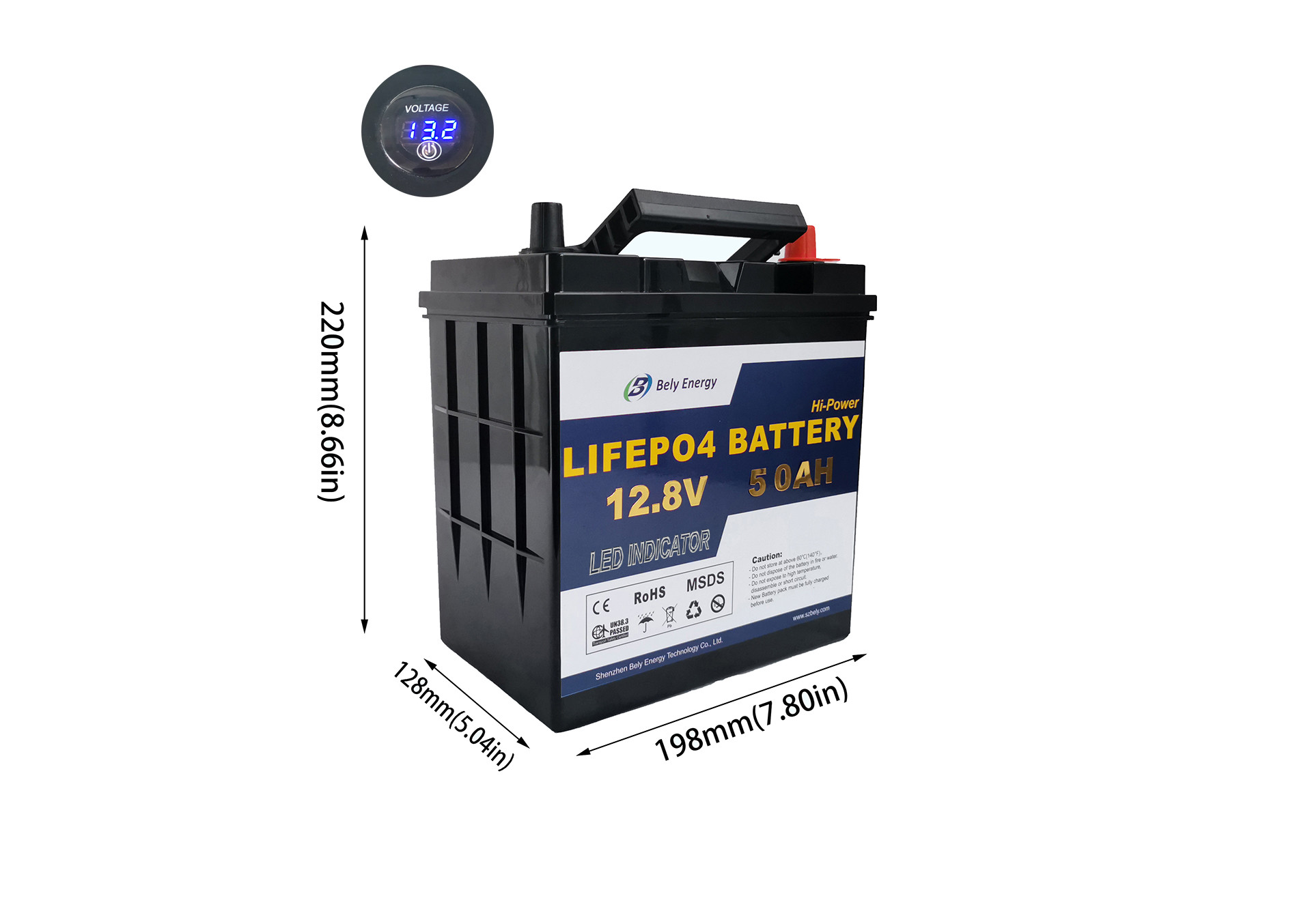 Solar Panel E Bike 5000 Cycles Lithium Battery Lifepo4 12v 50ah With LED