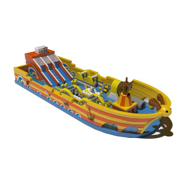 Quality Pirate Ship Inflatable Blow Up Bouncy Castle With Big Slides for sale