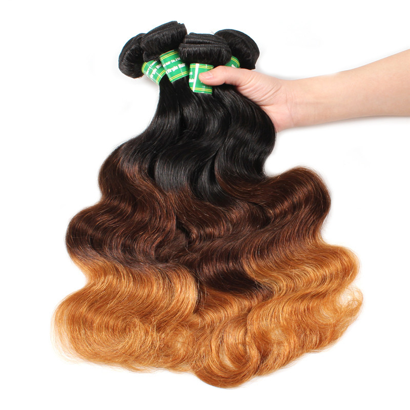 New Arrival Ombre 3 Color Color Body Wave 100% Human Hair Weft Extensions