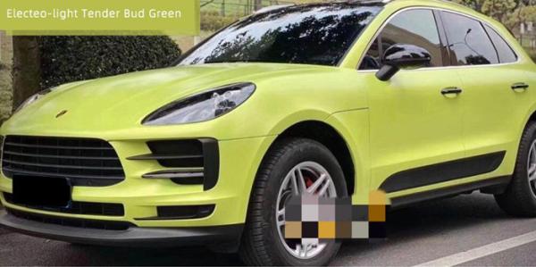 PET Swipeable 60µM Light Bud Green Car Vinyl Wrap Clear Removable Acrylic