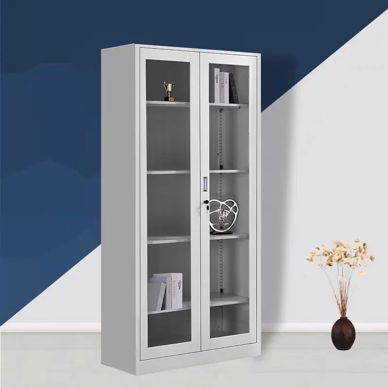 Knocked Down 2 Door Steel Cupboard Office Storage Cabinet 1850mm Height