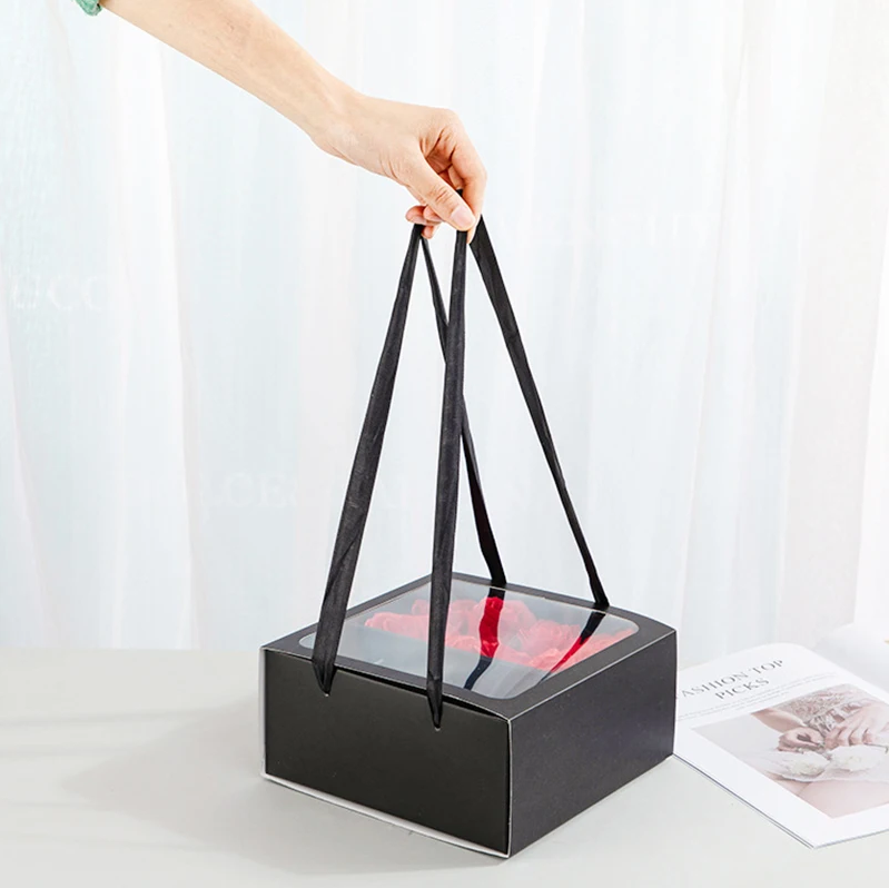 Elegant Paper Packaging Boxes for Square Flower Bouquet Gift Elegant