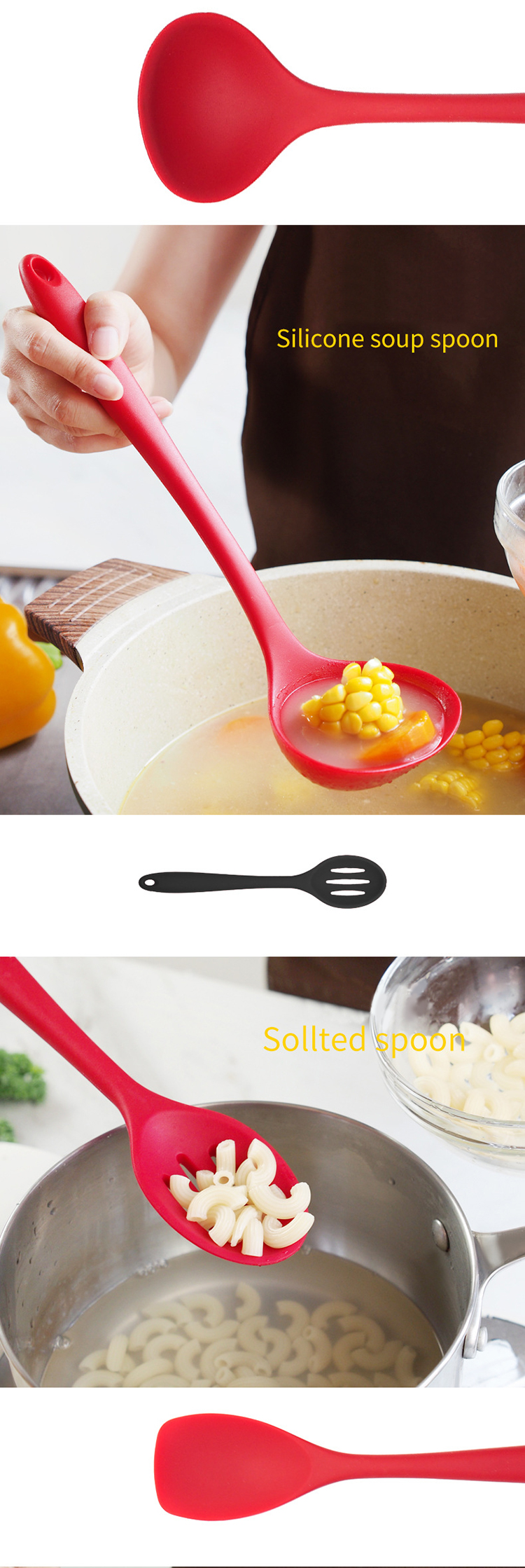 10 Piece Silicone Kitchen Cooking Utensil Set LFGB