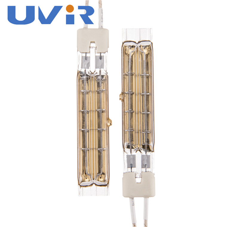 TC01 Gold Reflector Twin Tube Infrared Lamps , 500V Quartz Halogen Heating Lamps