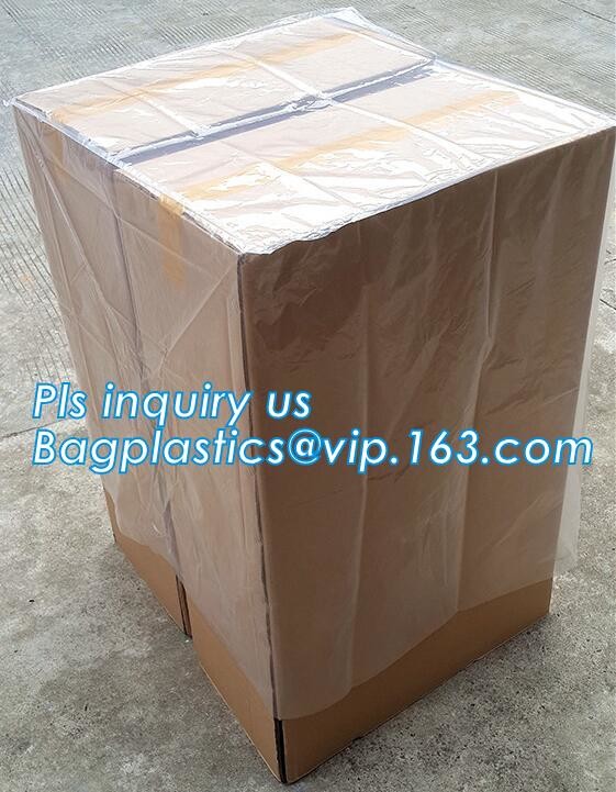 Square Bottom 4mil Clear Pallet Cover, square bottom bag on roll pallet cover bag, Polyester Pallet Cover Bags, Pallet T