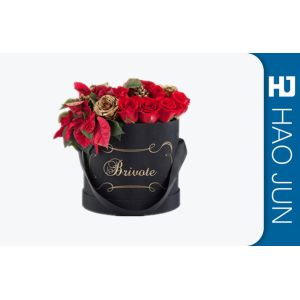 Cylinder Cardboard Flower Boxes Recyclabe Gift Paper Boxes With Handle