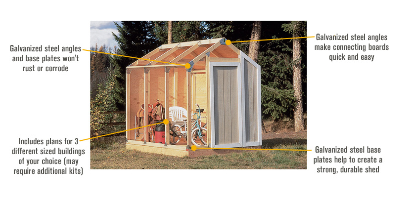 Easy Frame Kit 2x4 for Any Length Storage Barn Shed Garage Playhouse 96 x 84 x 97.56 inch