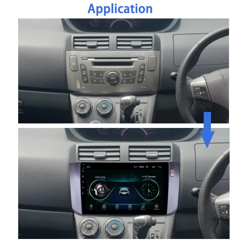 9 Inch 2 Din 1+16GB Android Touch Screen Car DVD Player for Toyota RAV4 2007 2008 2009 2010 2011 2012 2013 Car Radio Hea