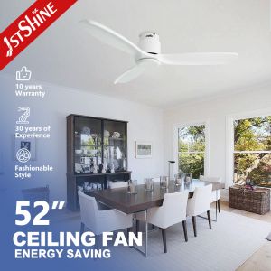 China Modern Design Flush Mount Ceiling Fan with Wood Blades by 1stshine and App Control on sale