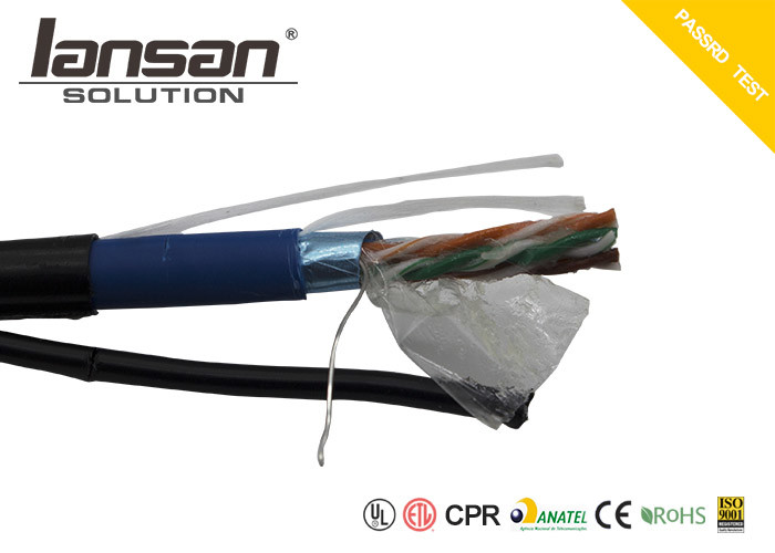 24AWG Cat5e Lan Cable PVC PE UTP FTP CPR With Messenger Jelly