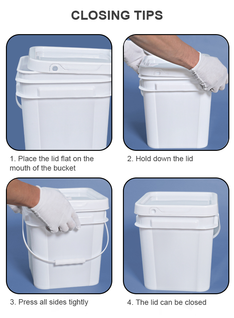 1.5L-25L Square Rectangle PP Bucket With Lid For Silk Screen / Heat Transfer Printing