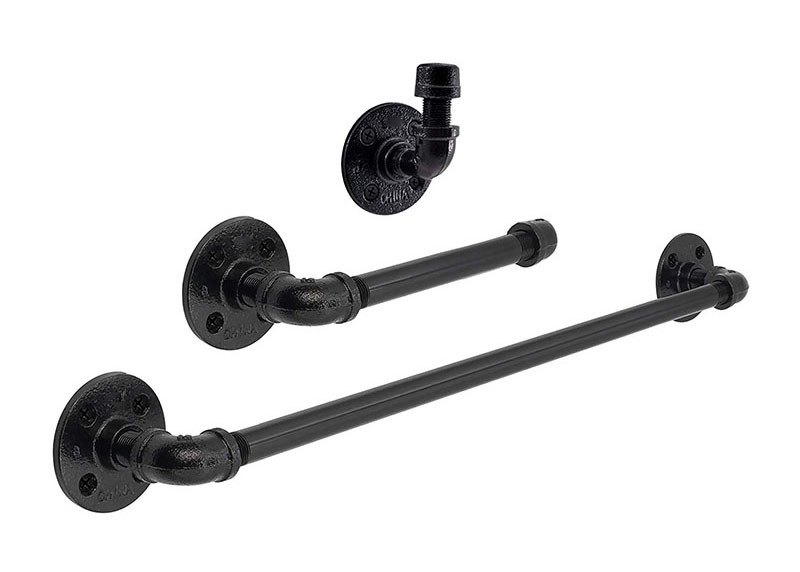 E Coated Industrial Pipe Fitting Wall Shelf , NPT / BSPT Thread Toilet Paper Holder