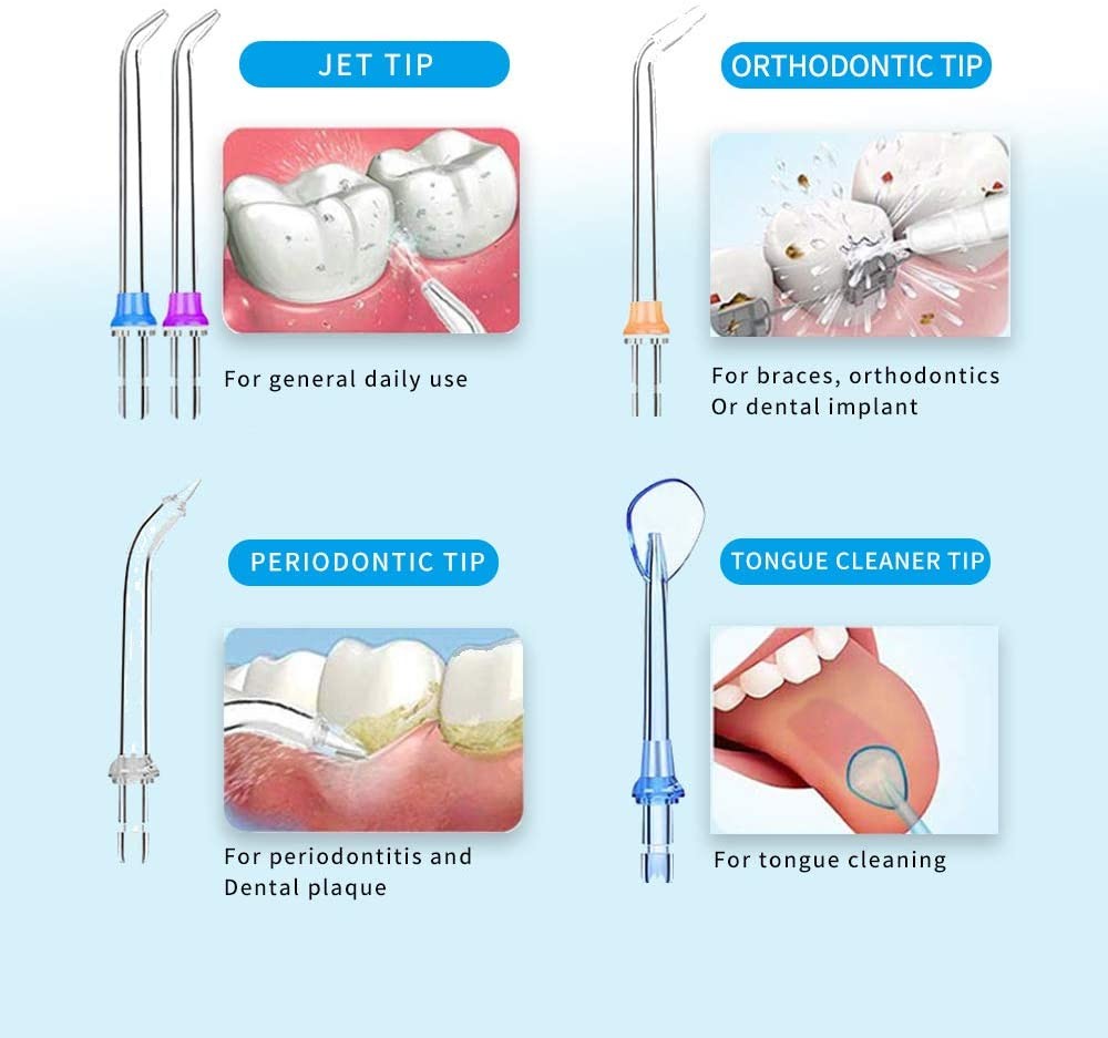 Teeth Cleaning IPX7 Ultrasonic Water Flosser Dental Water Pick