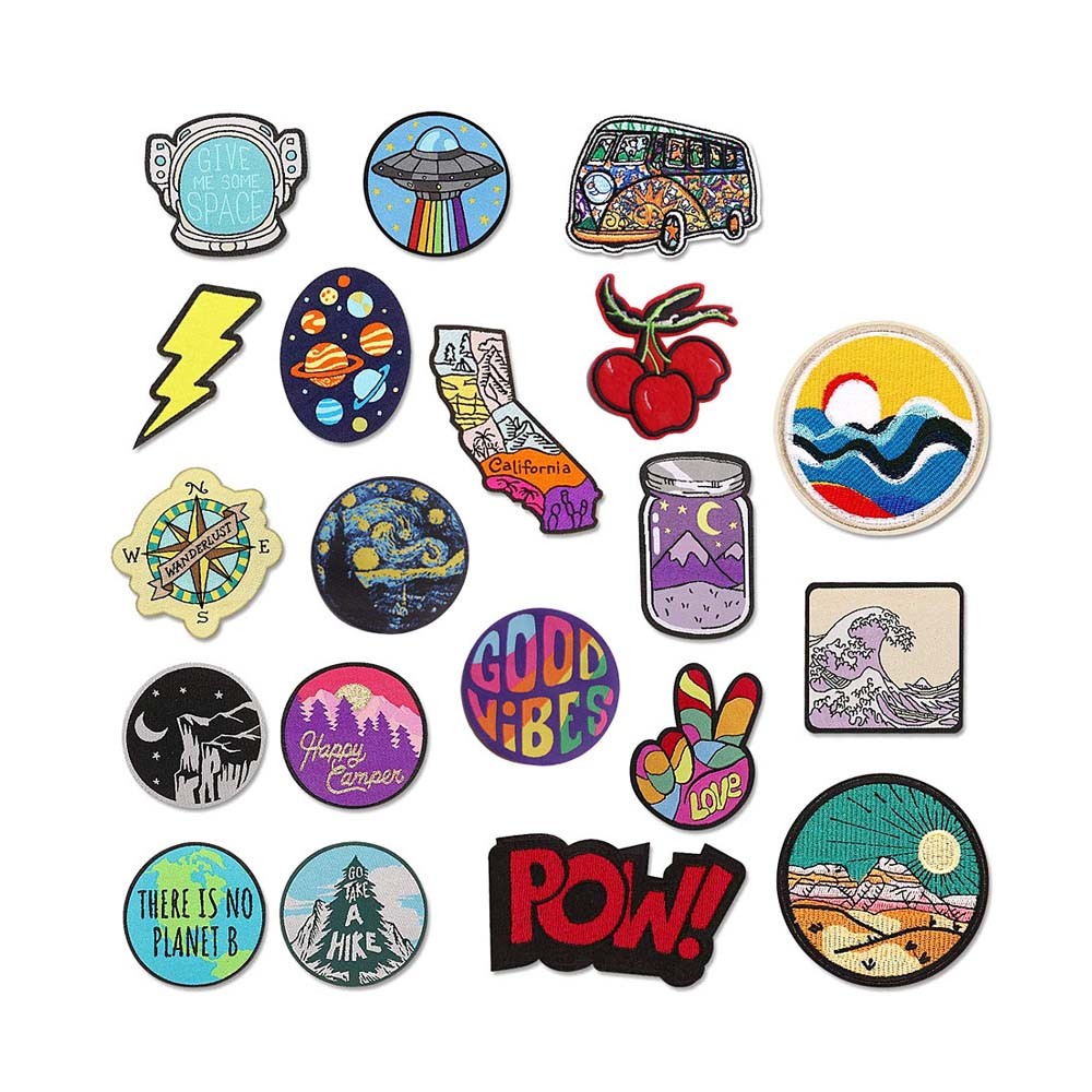 Twill Fabric Custom Logo Embroidery Patches For Garment Clothing OEM