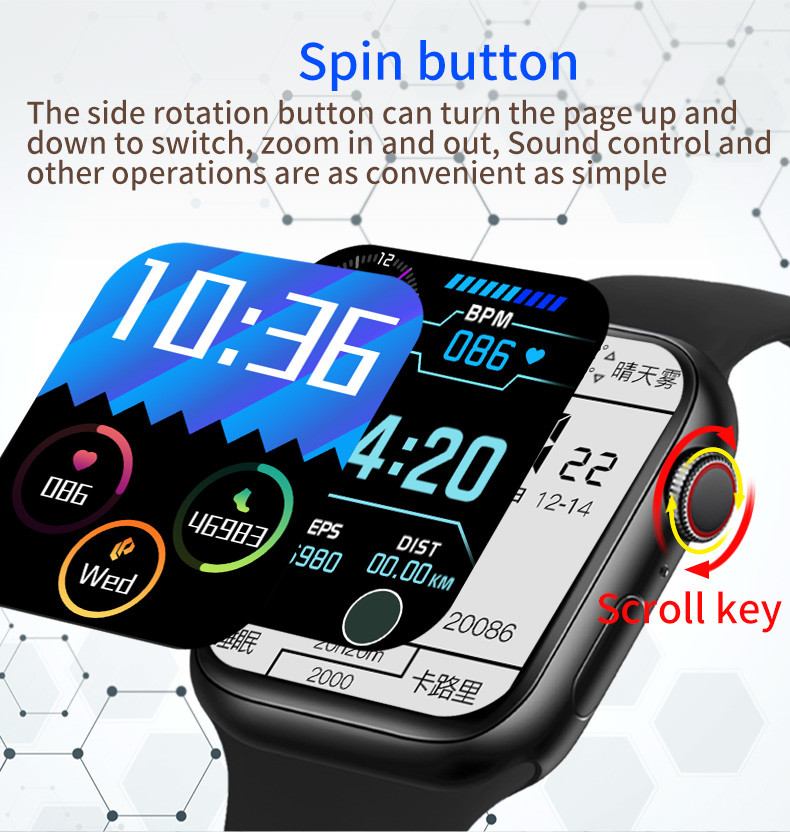 1.8 Inch Touch Screen Smartwatch Qianrun Drinking Whatsapp Reminder