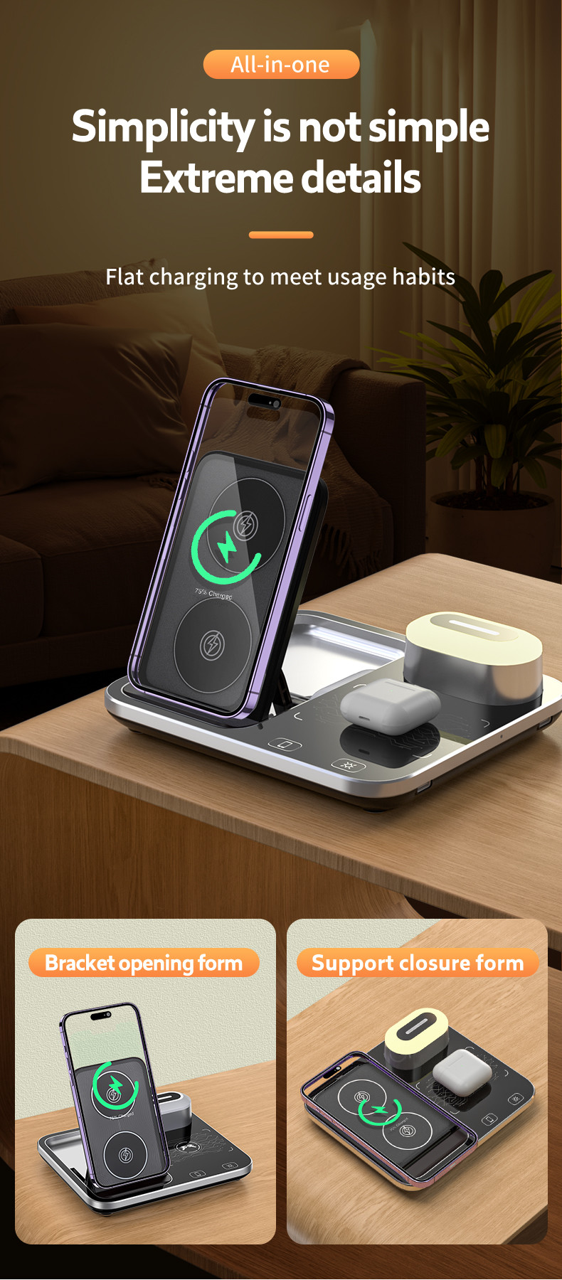 3 In 1 Magnetic Travel Wireless Charging new shaped at 2024