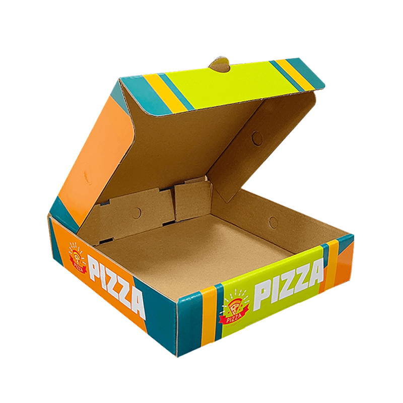 Recycled Custom Logo Kraft Paper Corrugated Packing Folding Fries Chips Pizza Box Packaging Takeaway Boxes