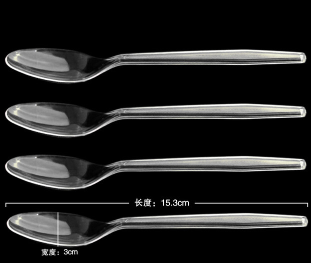 6.6'' disposable plastic PP knives forks and spoons set in clear lucite color
