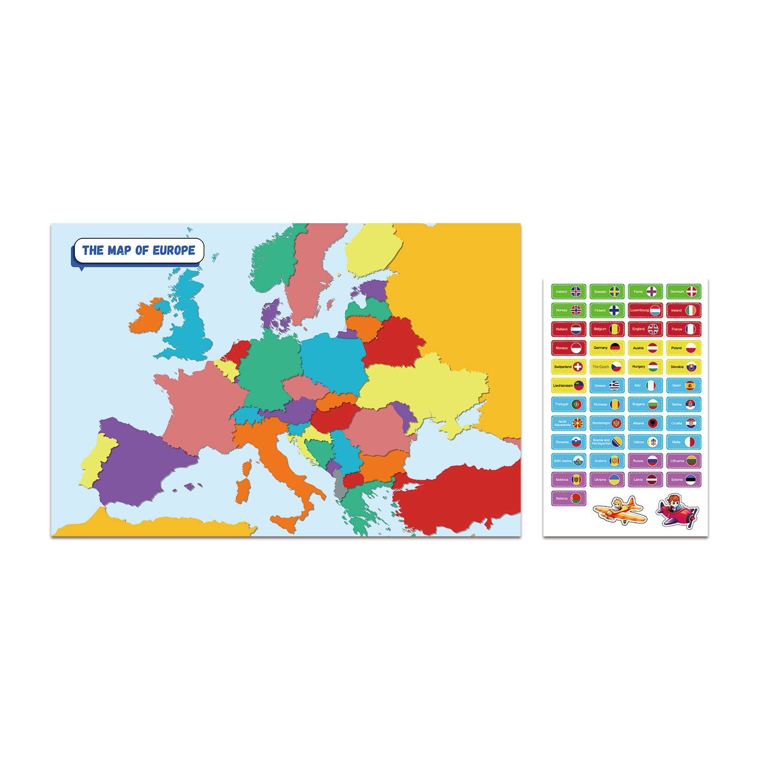 100x36" 75x36" Print Dry Erase Laminated Posters Map Learning