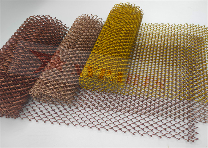 Aluminum Stainless Steel Copper Metal Coil Drapery Mesh For Interior Decoration