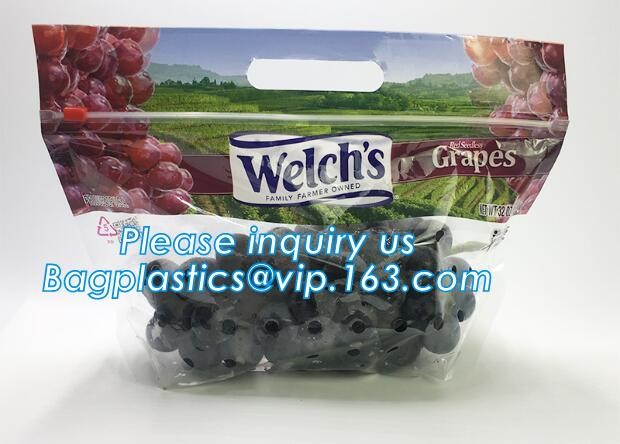 packing bag Zip lockkk slider storage bags with white block, Perforated Standup Bags for Fresh Fruit with Cheap Price, zippe