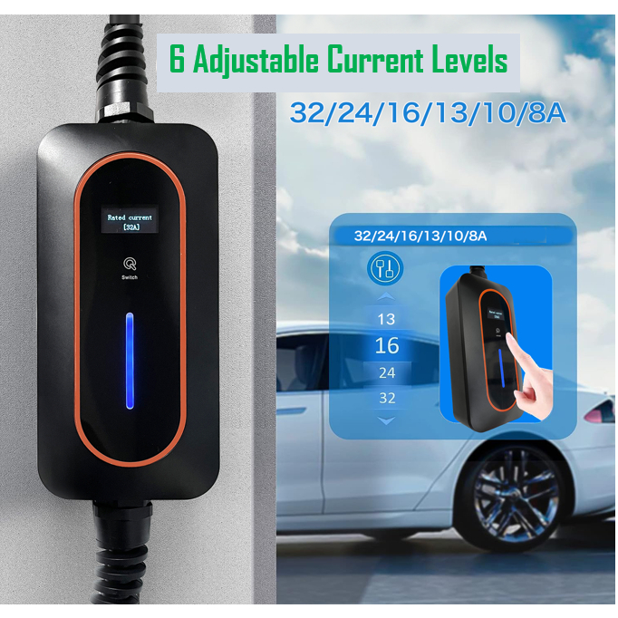 110V - 250V 32A Tesla EV Charger With Nema 14-50 Plug NACS Electric Vehicle EV Charger
