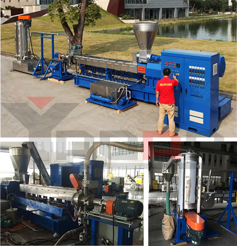 Co-Rotating Twin Screw Extruder Plastic CaCO3 Masterbatch Granules Making Machine